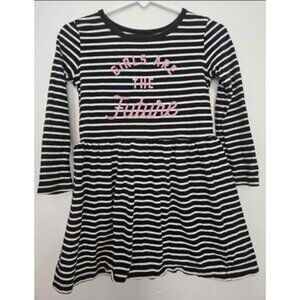CARTER’S Black Striped GIRLS ARE THE FUTURE Dress Girls Size 2T